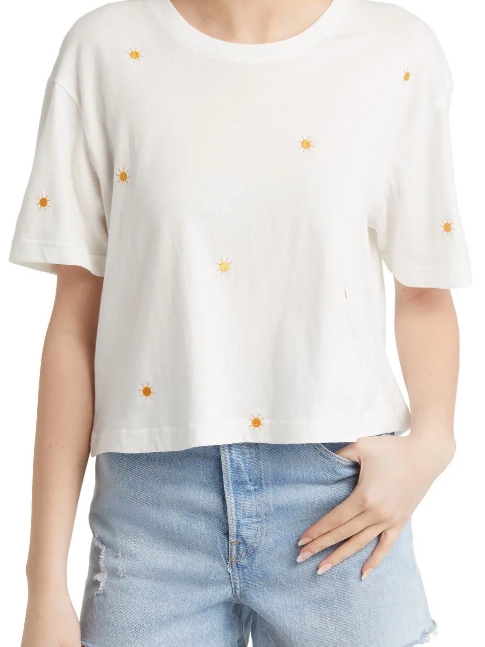 Rails The Boxy Embroidered 100% Cotton T-Shirt